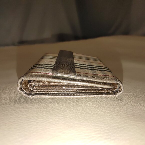 Burberry Nova Wallets Vintage Checkered Brown Coin Pouch Tri Fold Card Slots - Picture 12 of 16